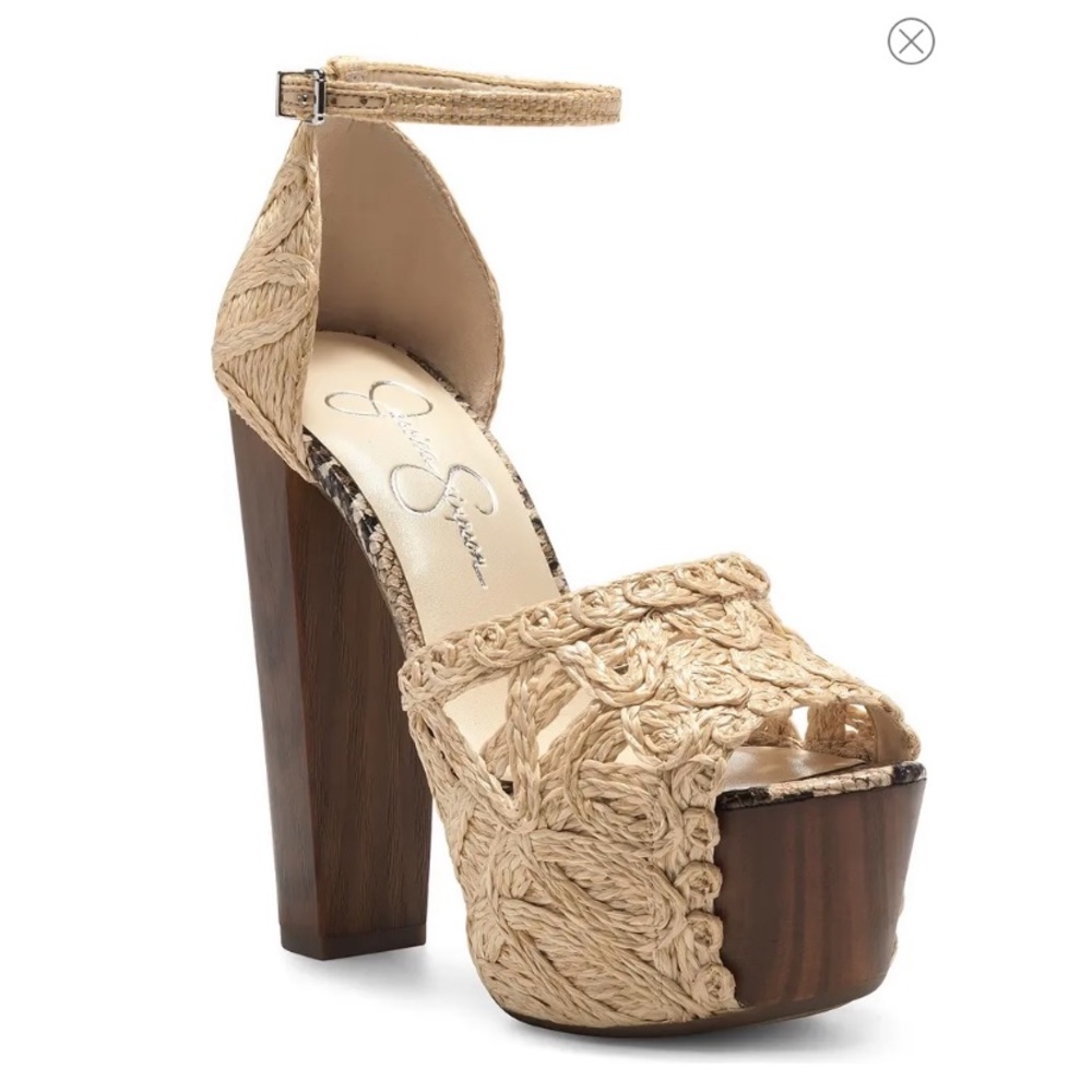 Jessica Simpson Dessie Woven Platform Sandal Heel